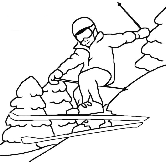 livre de coloriage de saut à ski à imprimer