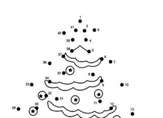 omalovánky spojit tečky vánoční strom a tisknutelné omalovánky