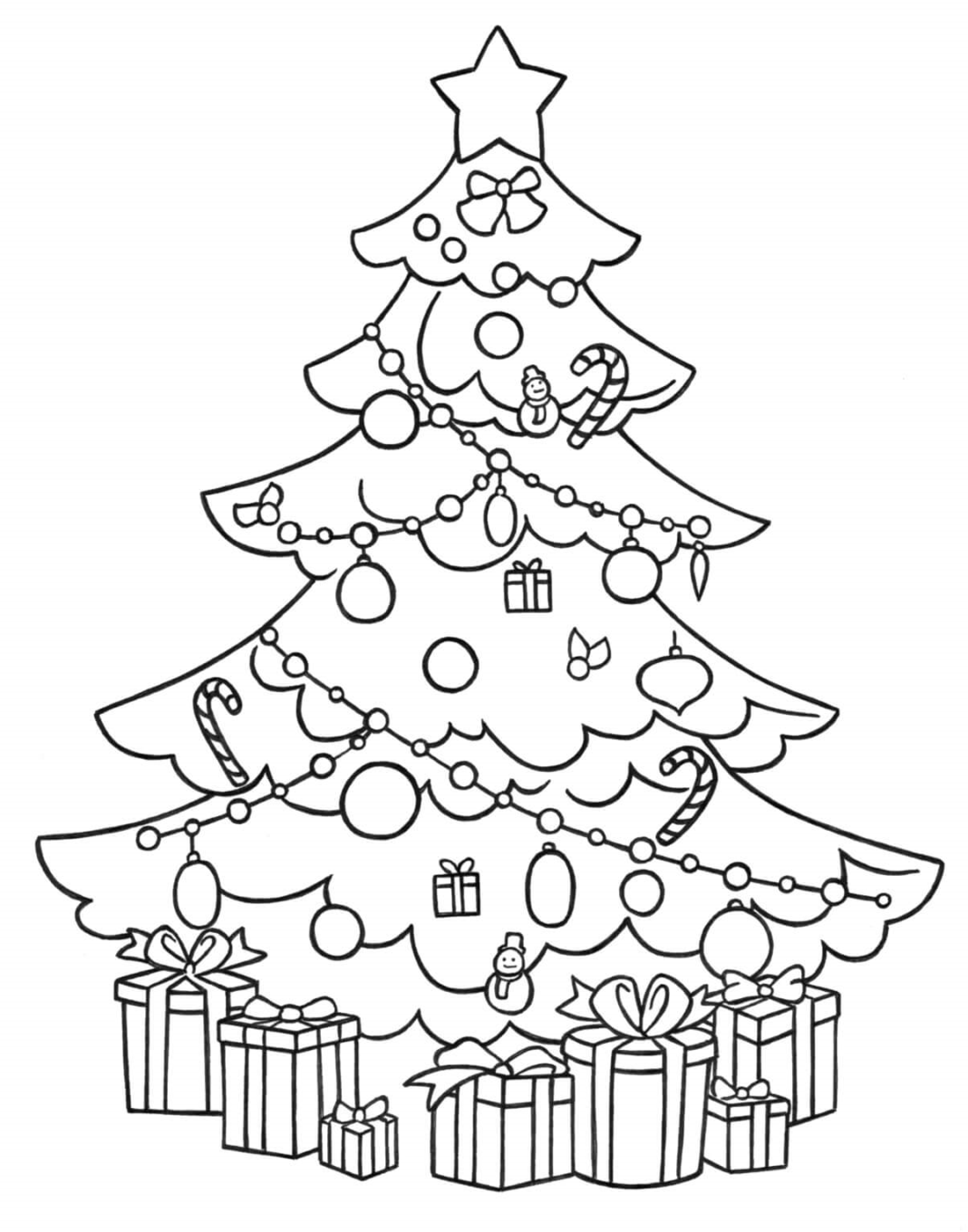 regali da colorare sotto l'albero di Natale per i bambini stampabili