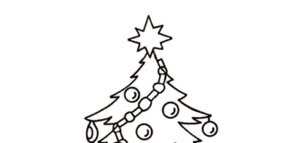 Weihnachtsbaum-Malvorlage für Kinder zum Online-Ausdrucken
