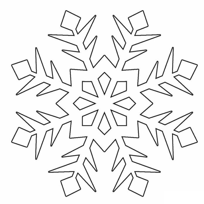 オンライン印刷可能な雪の結晶の塗り絵