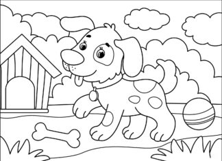 little puppy and bone coloring book online