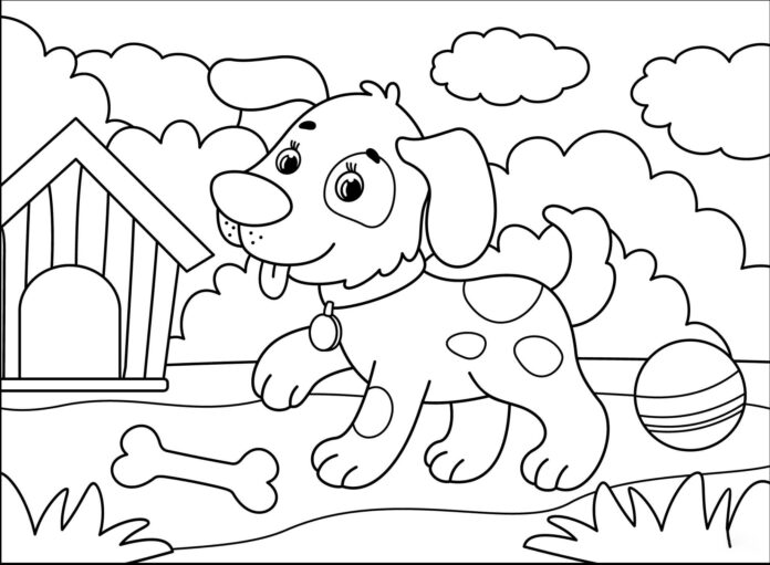 little puppy and bone coloring book online