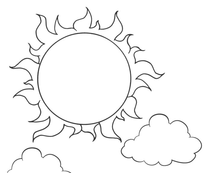 sun between the clouds coloring book online