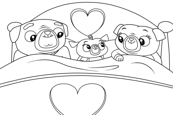 Online coloring book Chip and potato in bed
