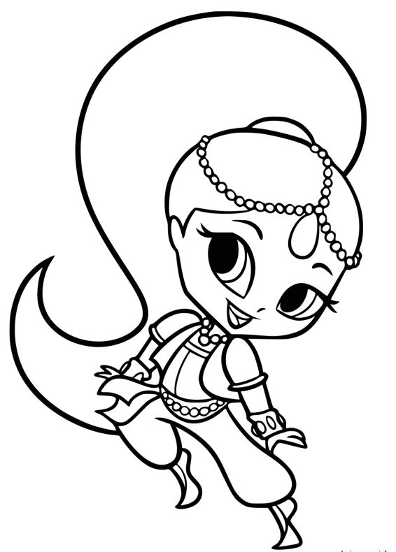 Online coloring book Fairy tale girl for kids