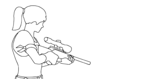 Online målarbok Fortnite flicka sniper