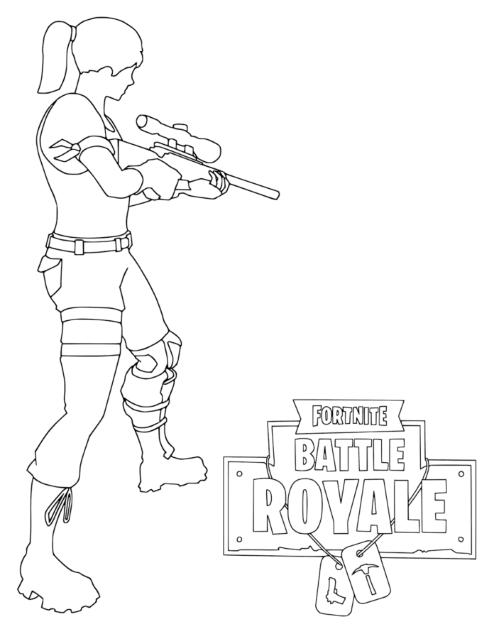 Livre de coloriage en ligne Fortnite girl sniper