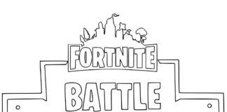 Livro de colorir online o logotipo da Fortnite do jogo