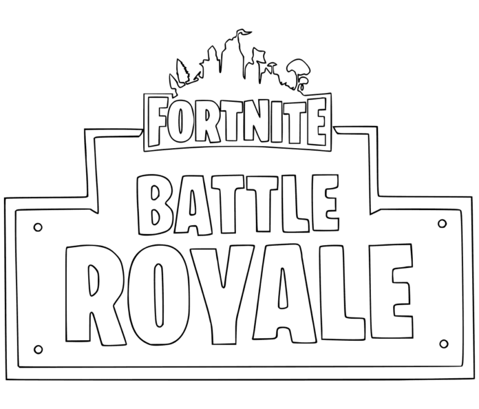 Färgbok online Fortnite logotyp från spelet