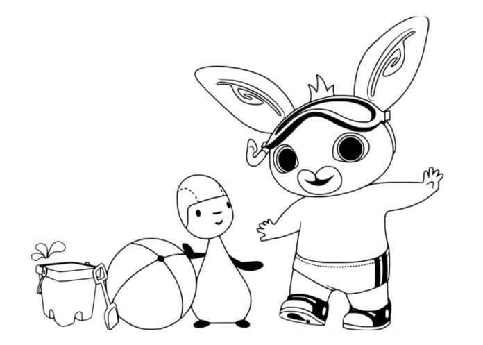 Online coloring book Rabbit and friends