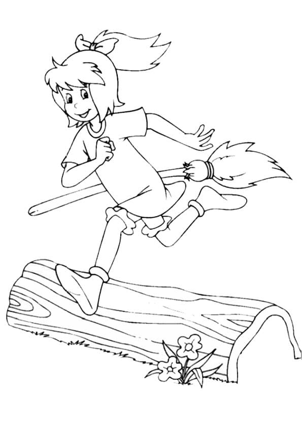 Online coloring book Flying broom race