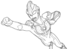 Online coloring book Flying Ultraman on a mission