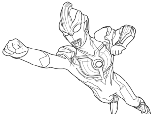 Libro para colorear online Flying Ultraman on a mission