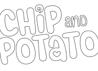 Livro colorido online Logotipo Chip e batata