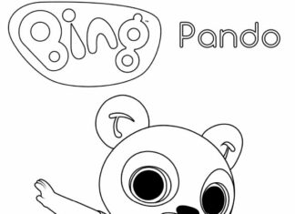 Kolorowanka online Panda Pando z Bing