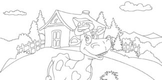 Online coloring book Satisfied cow