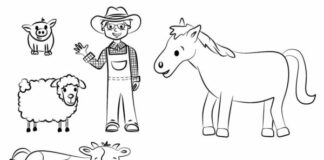 Online Coloring Book Farm Animals