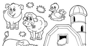 Farm Animals Online Coloring Book