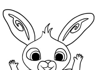 Página colorida on-line do coelhinho do desenho animado infantil