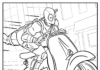 Online coloring book dedpool 2 on a scooter