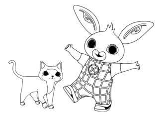 online målarbok kanin och kattunge