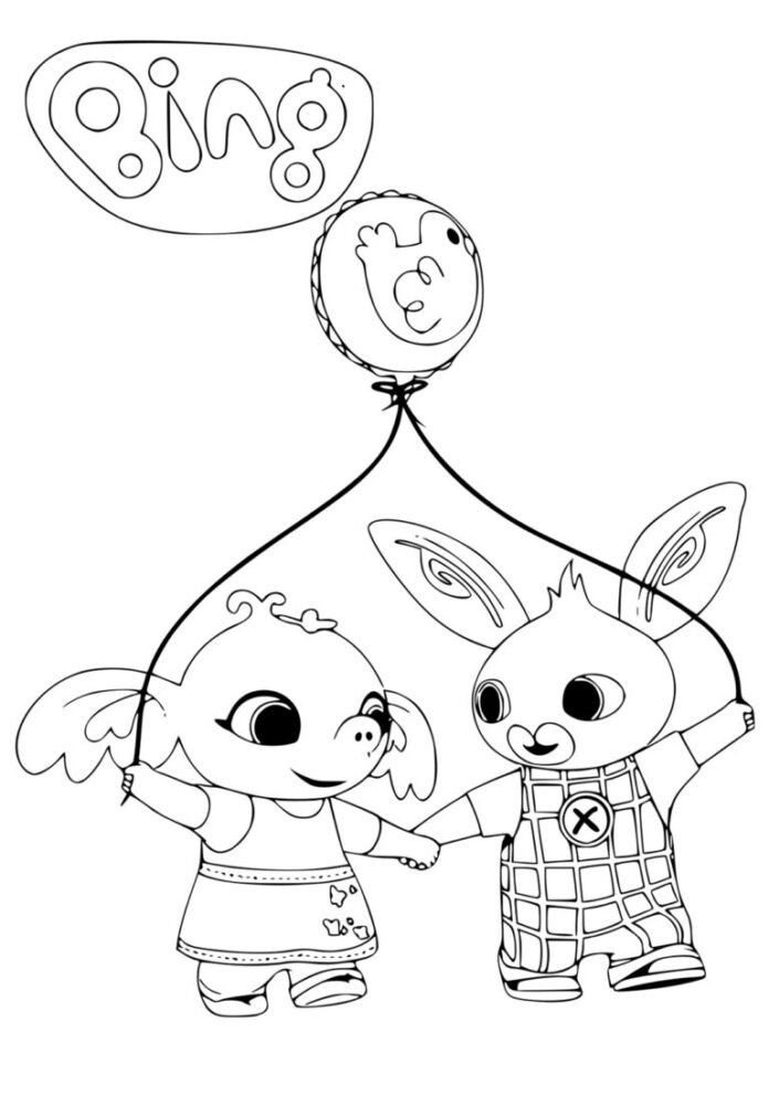 coloring page online plushies Bing and Sula