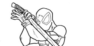 coloring page online at the ready for battle