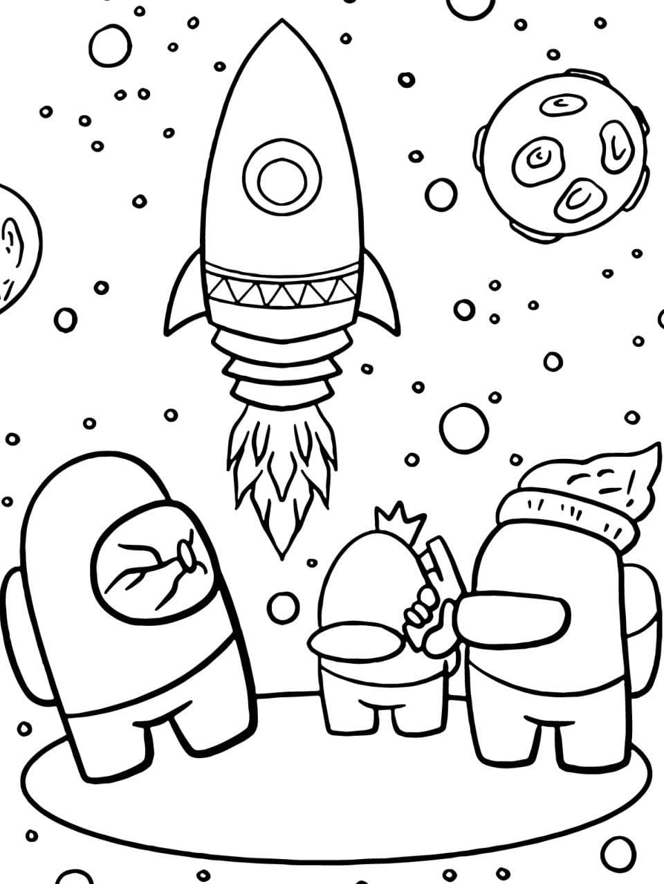 among us fnf coloring pages