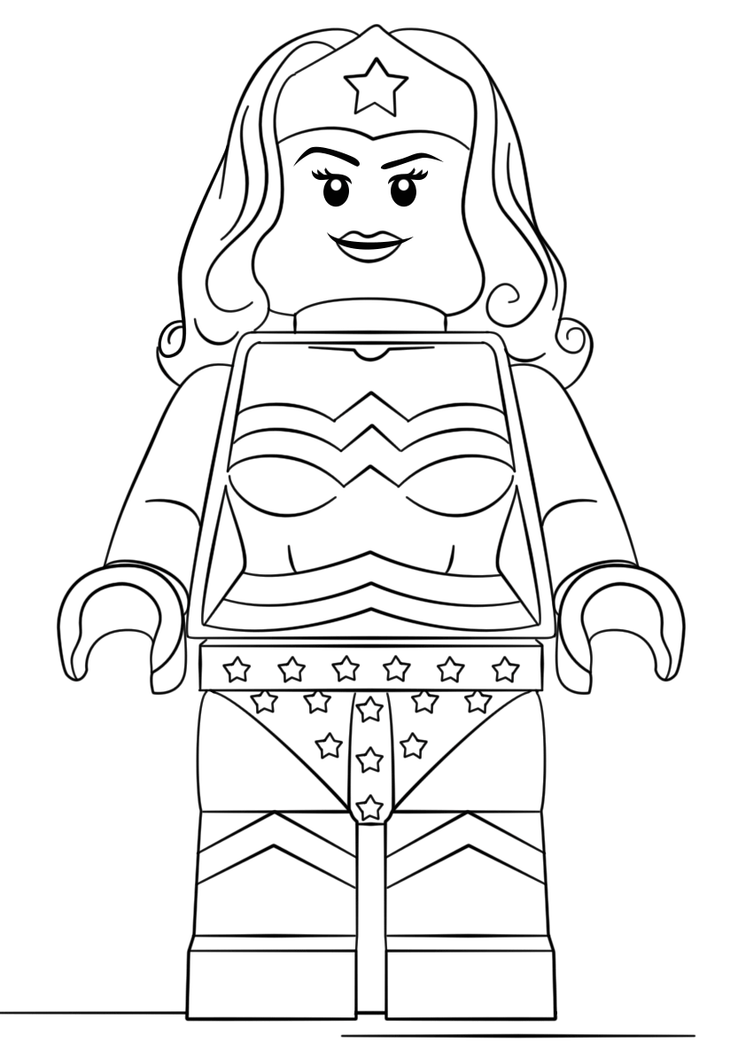 Kolorowaka online Ludzik Lego Wonder Women