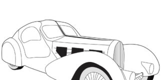 Online coloring book Vintage Bugatti car