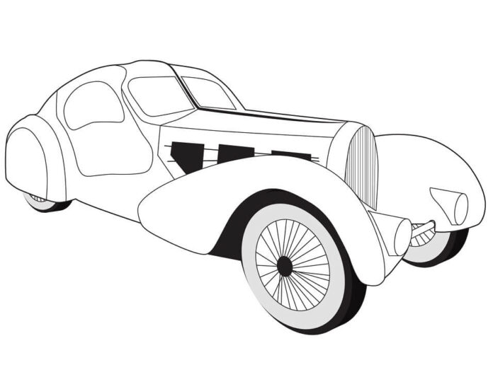 Online malebog Vintage Bugatti bil