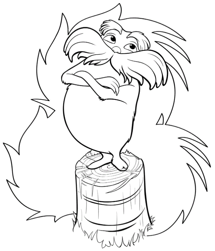 Online coloring book Author Dr. Seuss and the Lorax cartoon