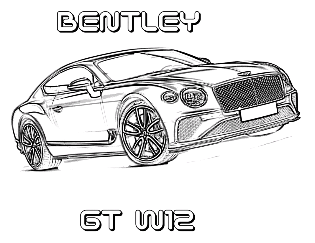 Bentley GT W12 coloring book to print and online