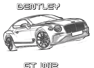 Livro online para colorir Bentley GT W12