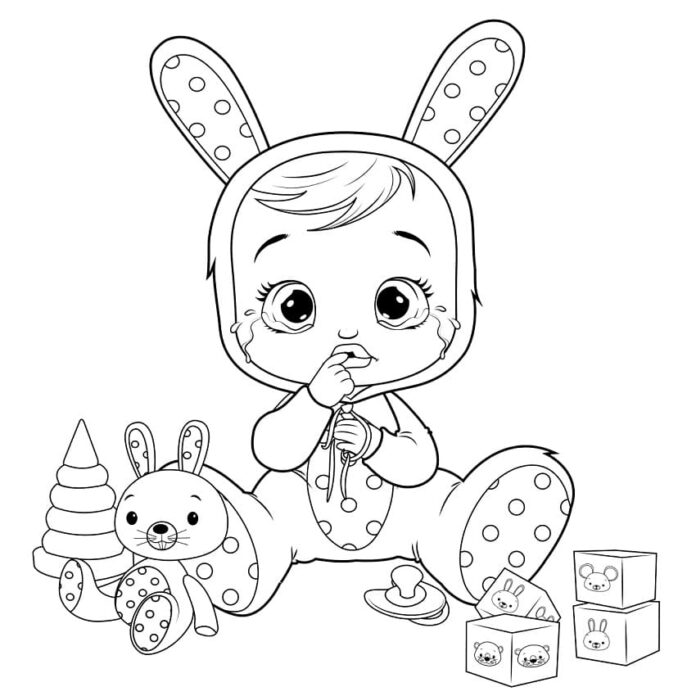 Livre de coloriage en ligne Bébé et ses jouets