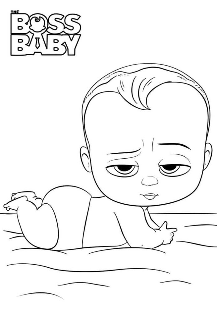 Färgbok på nätet Baby med blöja
