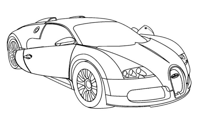 Libro para colorear en línea Bugatti con puertas abiertas