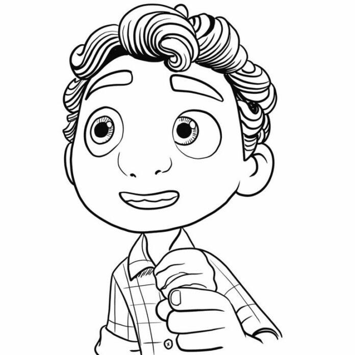 Online coloring book The boy from the movie Luca