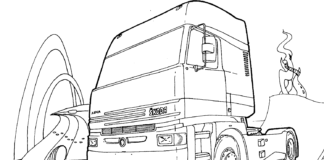 Online coloring book Truck Skoda