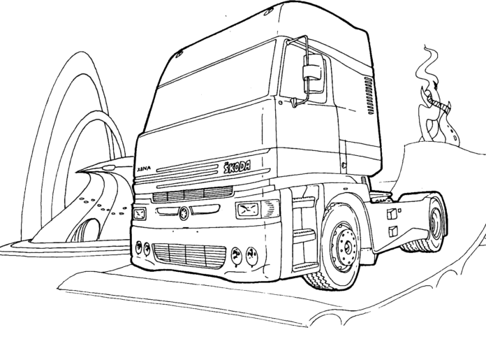 Online színezőkönyv Skoda teherautó