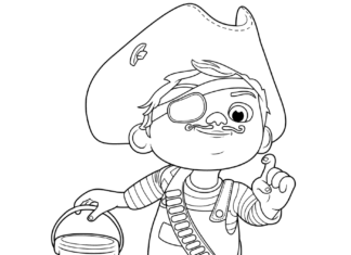 Online coloring book Cocomelon as a pirate