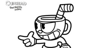 Cuphead online coloring book from cartoon for kids