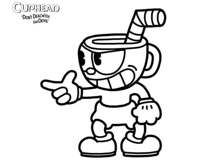 子供向けアニメ「Cuphead」オンラインの塗り絵ブック