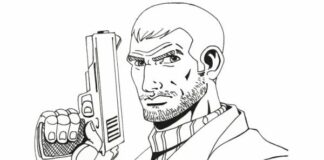 Online-Malbuch Mann mit Pistole aus GTA