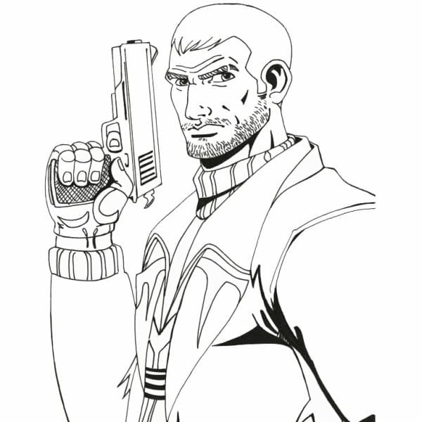 Online coloring book Man with gun from GTA