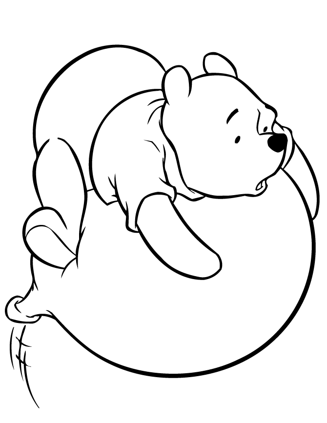 Online coloring page Inflatable balloon with Winnie the Pooh