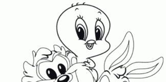 Livro online para colorir Crianças dos Looney Tunes