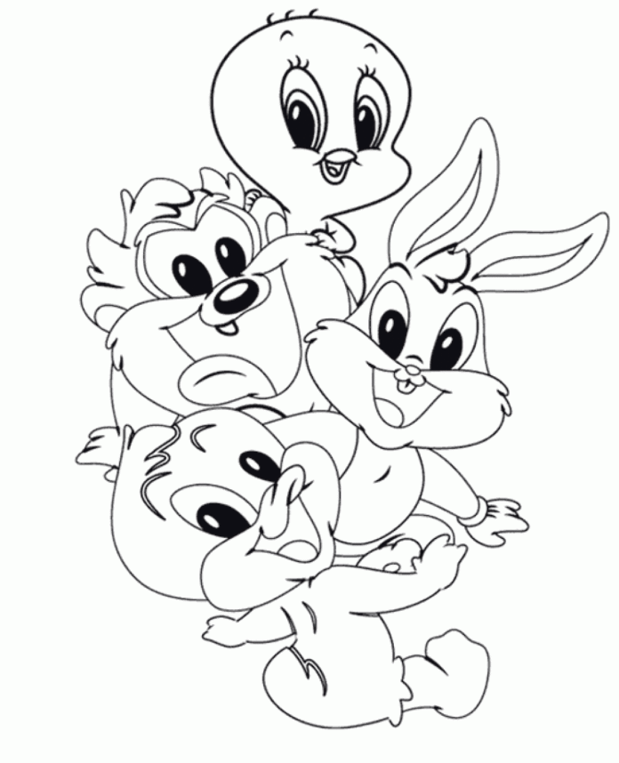 Livro online para colorir Crianças dos Looney Tunes