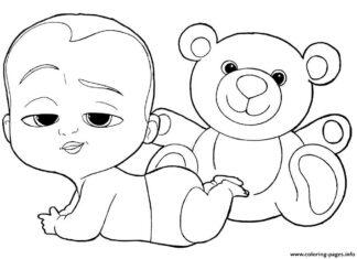 Livro colorido on-line Baby and Plush